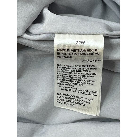 WHBM Gray Belted A-Line Maxi Skirt Plus Size 22W Long Work Career Modest - Picture 6 of 10